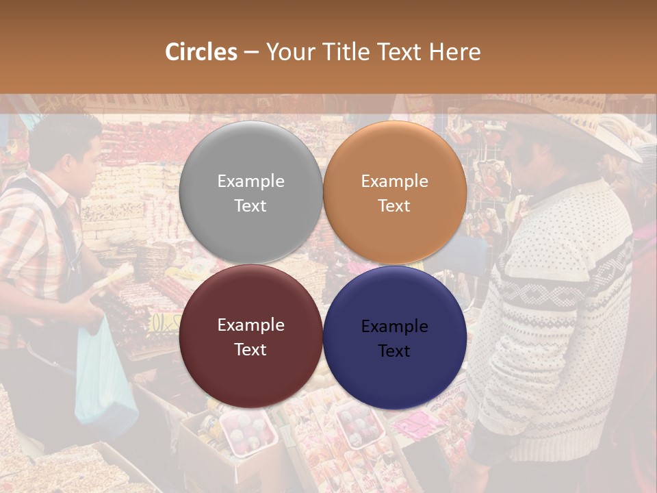 A Group Of People Standing In Front Of A Market PowerPoint Template