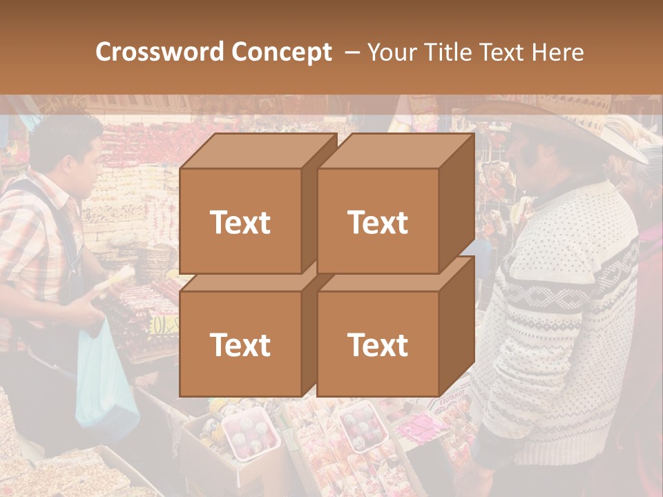 A Group Of People Standing In Front Of A Market PowerPoint Template