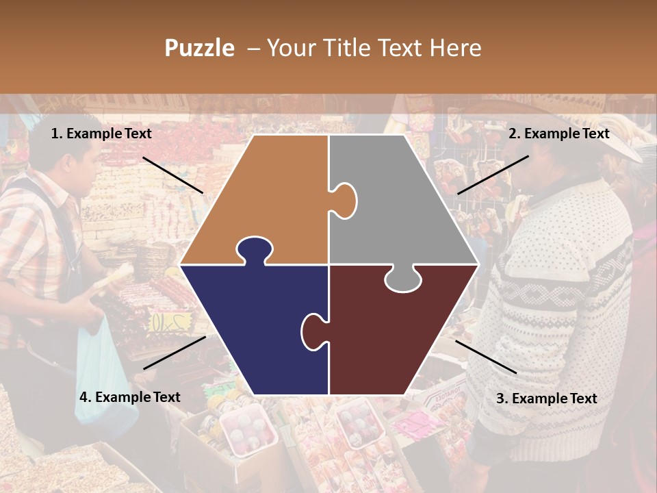 A Group Of People Standing In Front Of A Market PowerPoint Template