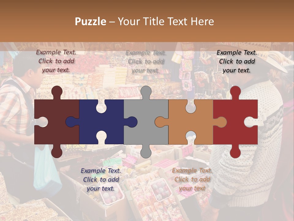 A Group Of People Standing In Front Of A Market PowerPoint Template