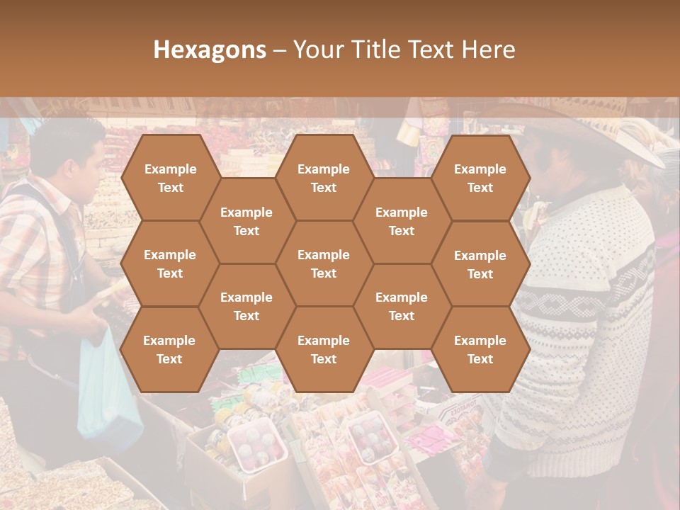 A Group Of People Standing In Front Of A Market PowerPoint Template