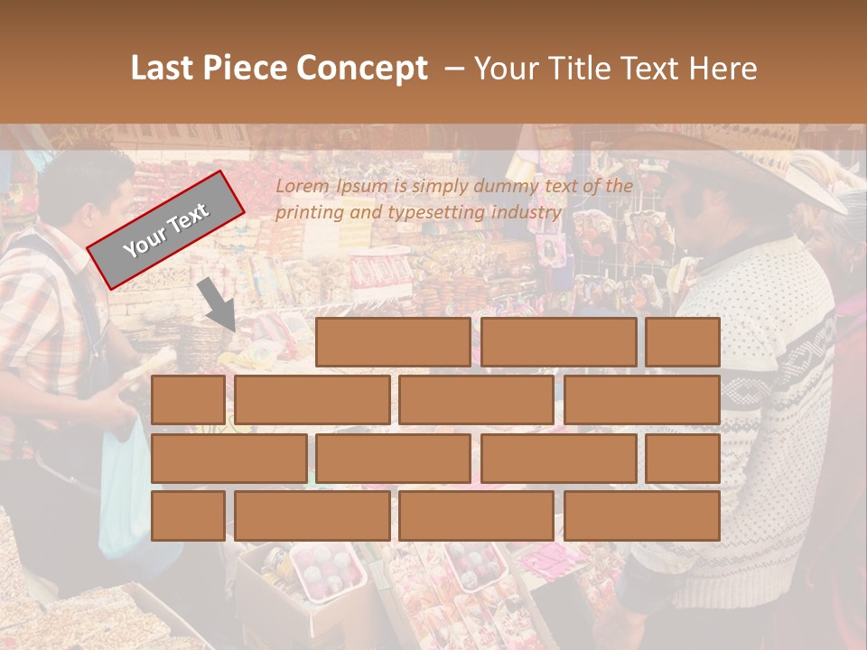 A Group Of People Standing In Front Of A Market PowerPoint Template