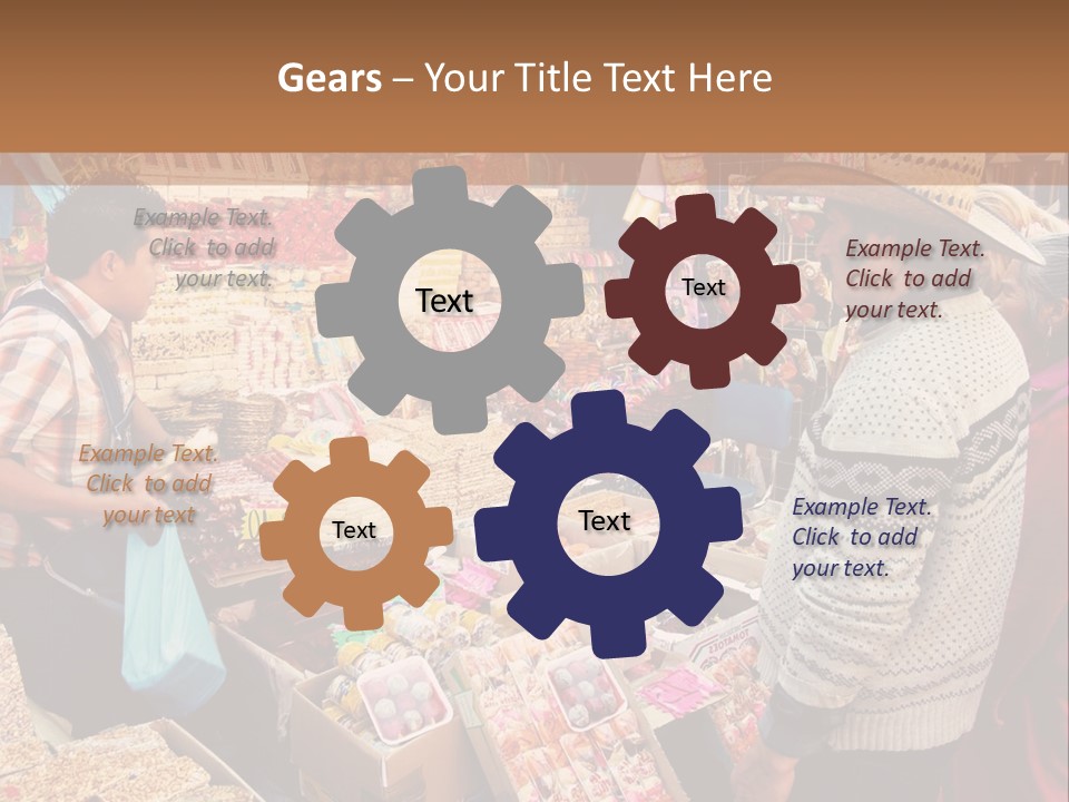 A Group Of People Standing In Front Of A Market PowerPoint Template