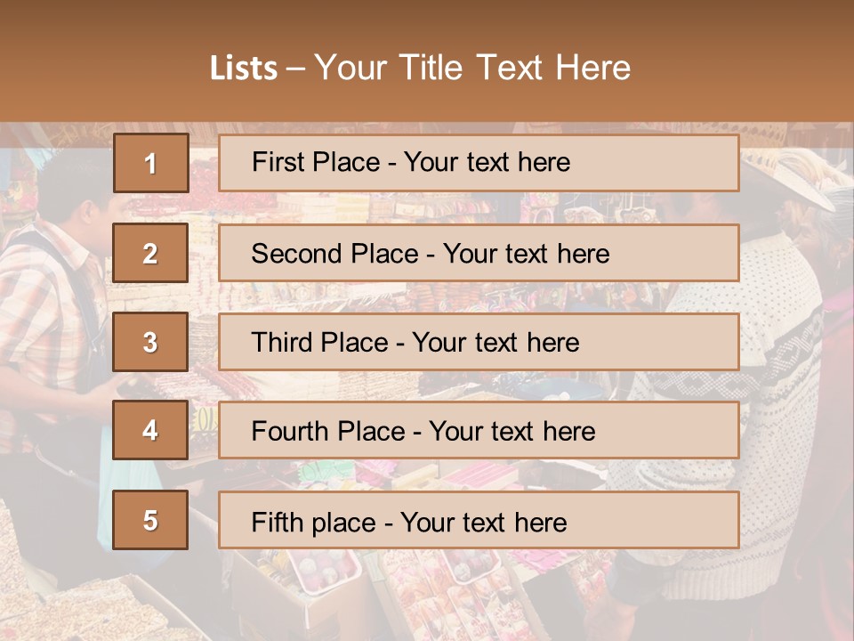 A Group Of People Standing In Front Of A Market PowerPoint Template