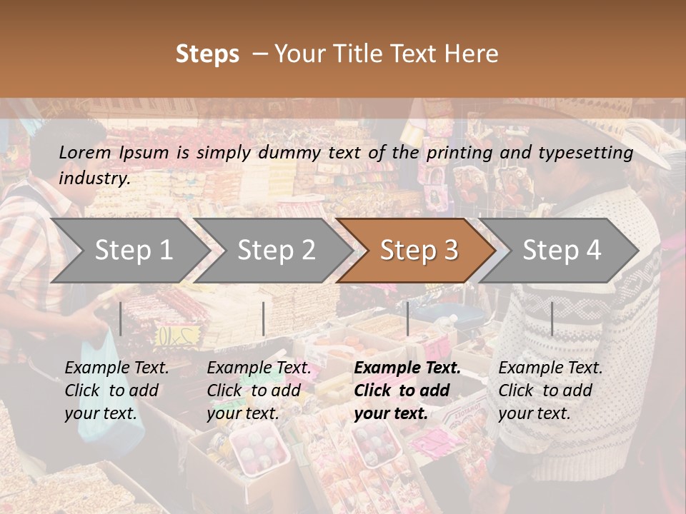 A Group Of People Standing In Front Of A Market PowerPoint Template