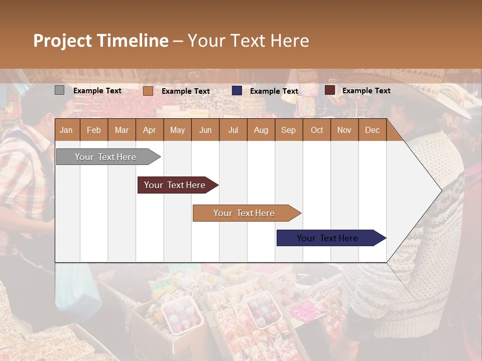 A Group Of People Standing In Front Of A Market PowerPoint Template