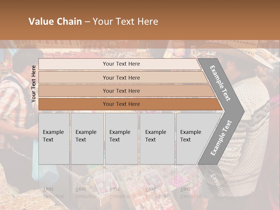 A Group Of People Standing In Front Of A Market PowerPoint Template