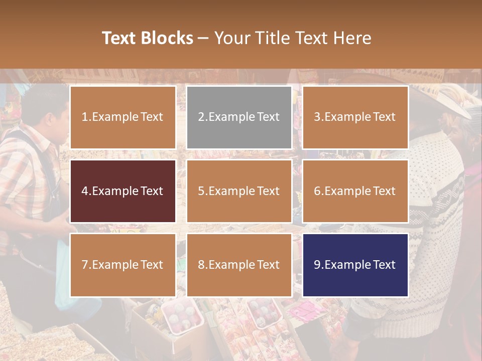 A Group Of People Standing In Front Of A Market PowerPoint Template