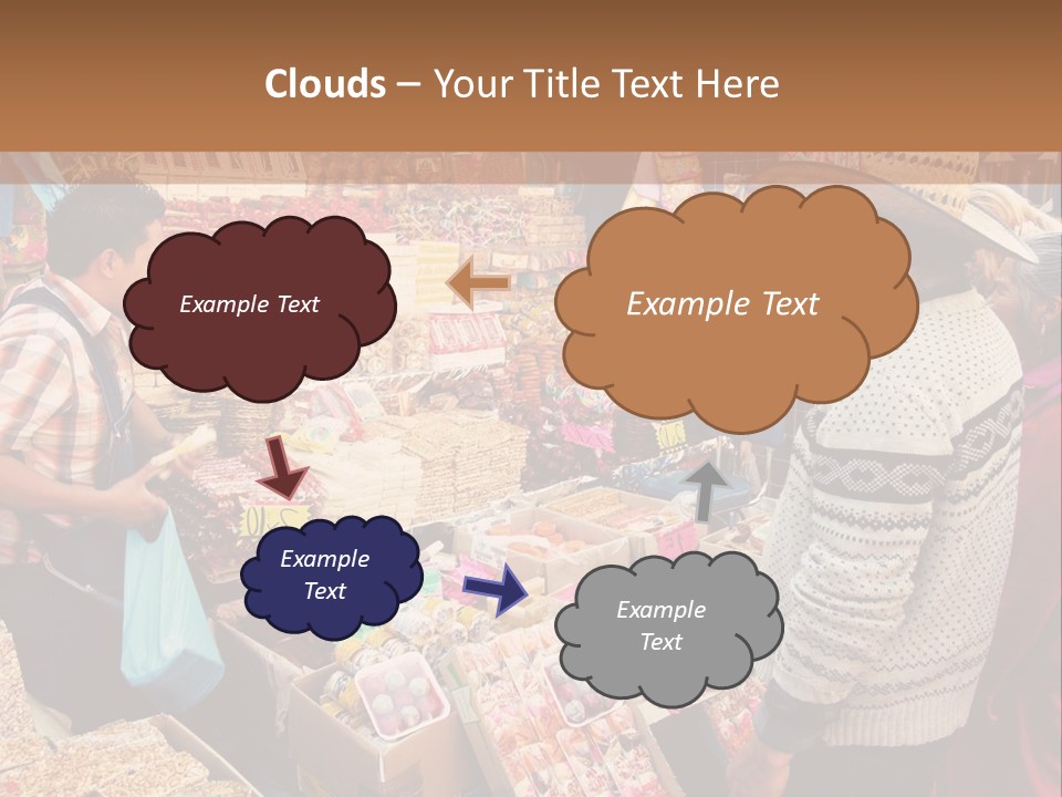 A Group Of People Standing In Front Of A Market PowerPoint Template