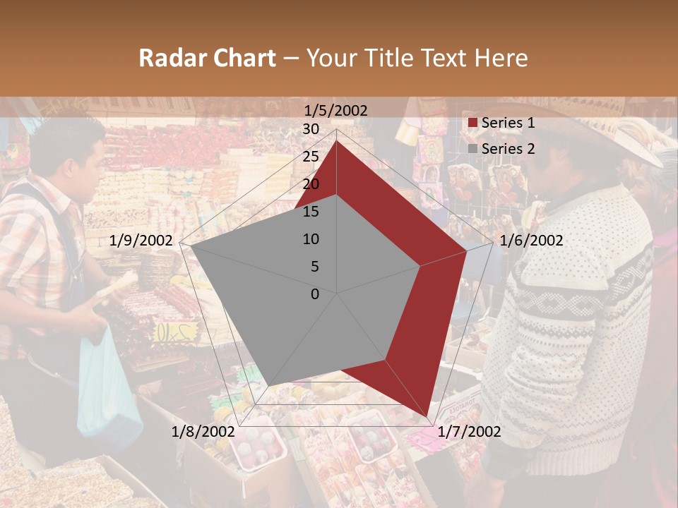 A Group Of People Standing In Front Of A Market PowerPoint Template
