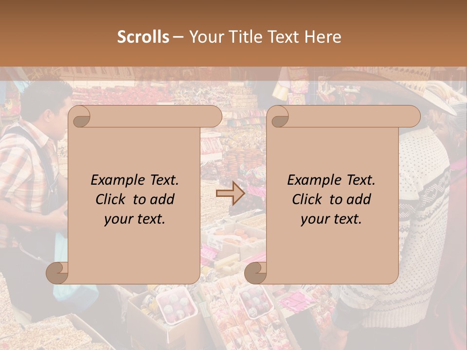 A Group Of People Standing In Front Of A Market PowerPoint Template