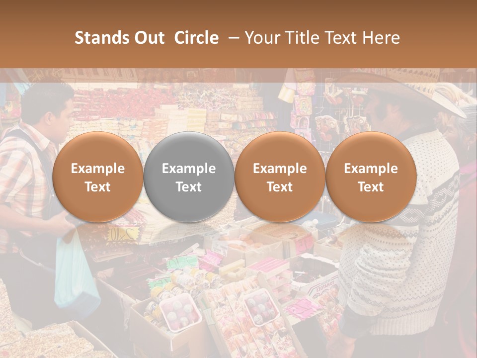 A Group Of People Standing In Front Of A Market PowerPoint Template