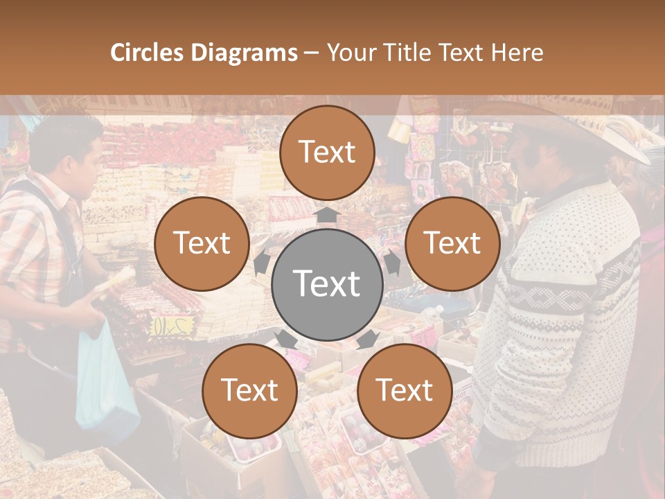 A Group Of People Standing In Front Of A Market PowerPoint Template