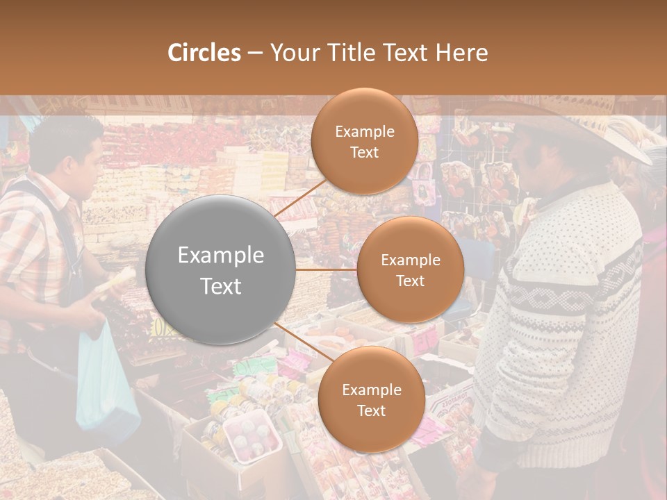 A Group Of People Standing In Front Of A Market PowerPoint Template