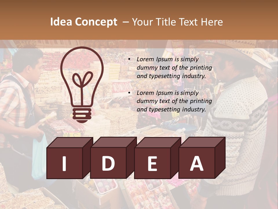 A Group Of People Standing In Front Of A Market PowerPoint Template