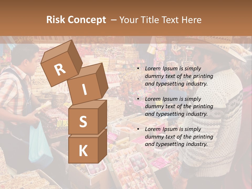 A Group Of People Standing In Front Of A Market PowerPoint Template