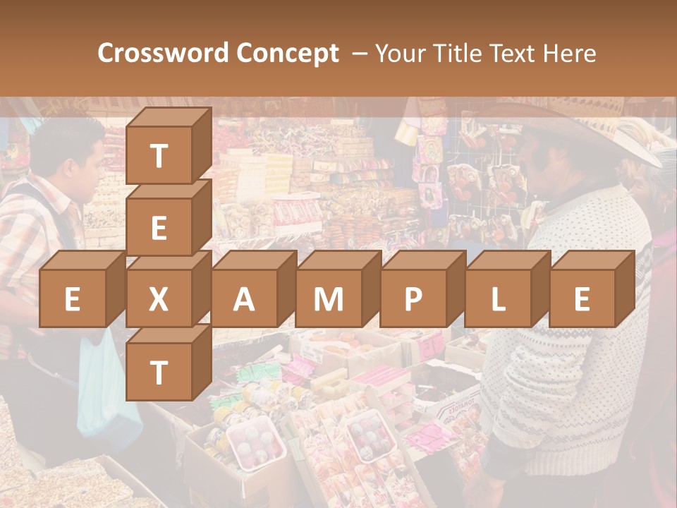 A Group Of People Standing In Front Of A Market PowerPoint Template