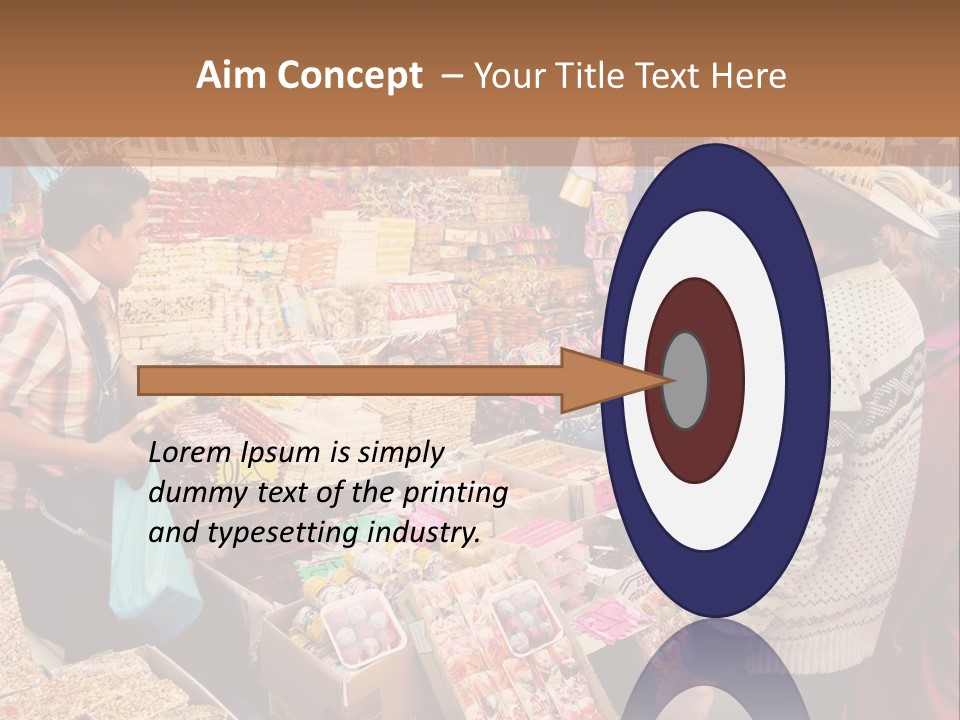 A Group Of People Standing In Front Of A Market PowerPoint Template