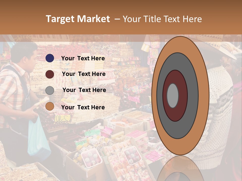 A Group Of People Standing In Front Of A Market PowerPoint Template