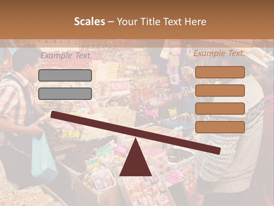 A Group Of People Standing In Front Of A Market PowerPoint Template