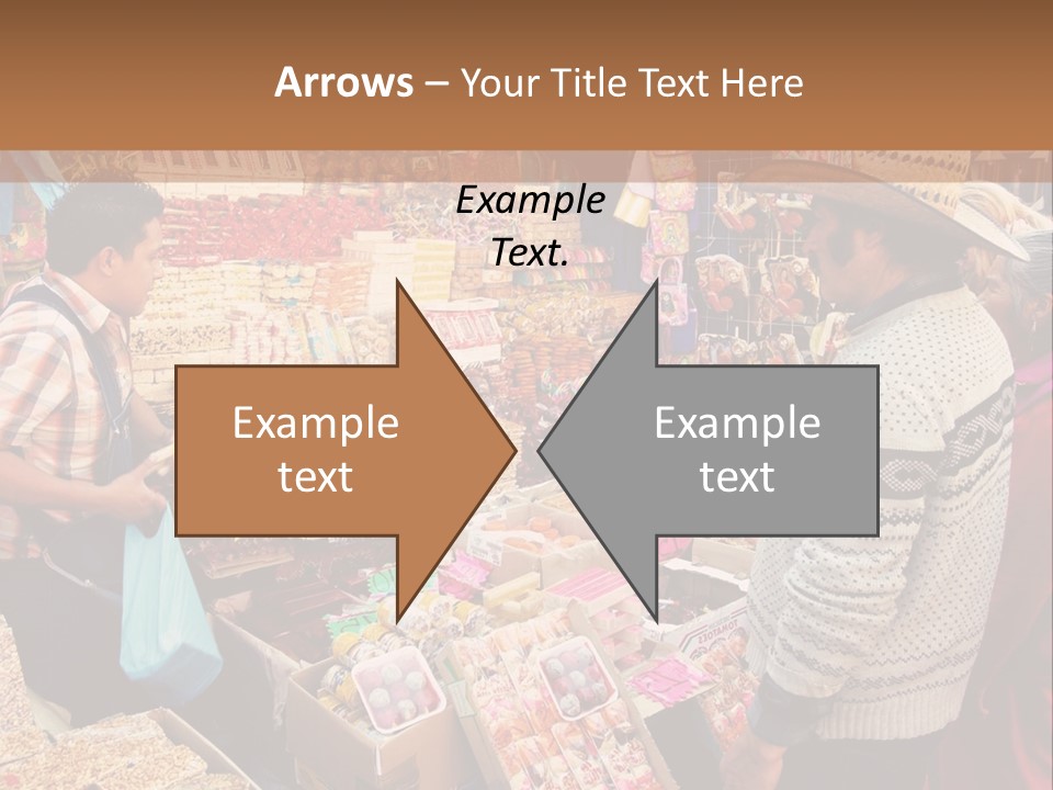 A Group Of People Standing In Front Of A Market PowerPoint Template