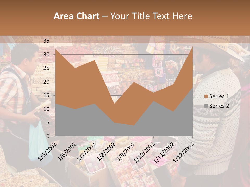 A Group Of People Standing In Front Of A Market PowerPoint Template
