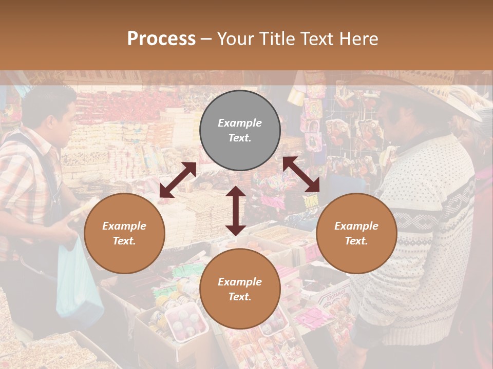 A Group Of People Standing In Front Of A Market PowerPoint Template