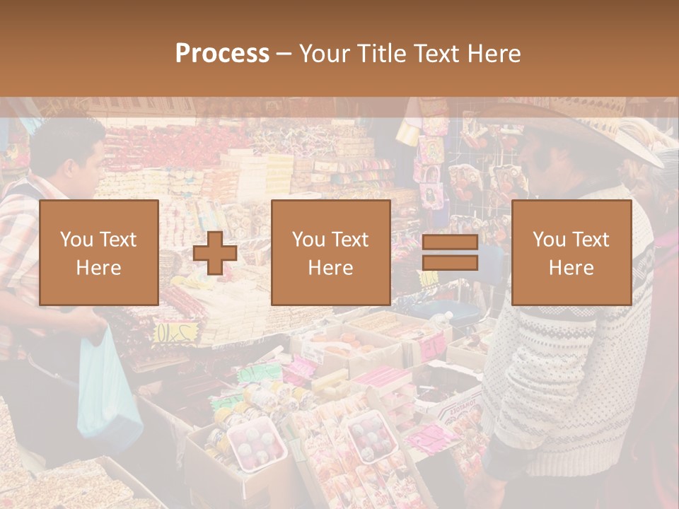 A Group Of People Standing In Front Of A Market PowerPoint Template