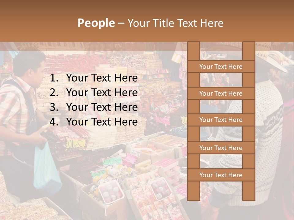 A Group Of People Standing In Front Of A Market PowerPoint Template