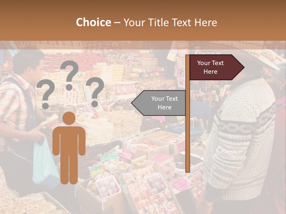 A Group Of People Standing In Front Of A Market PowerPoint Template