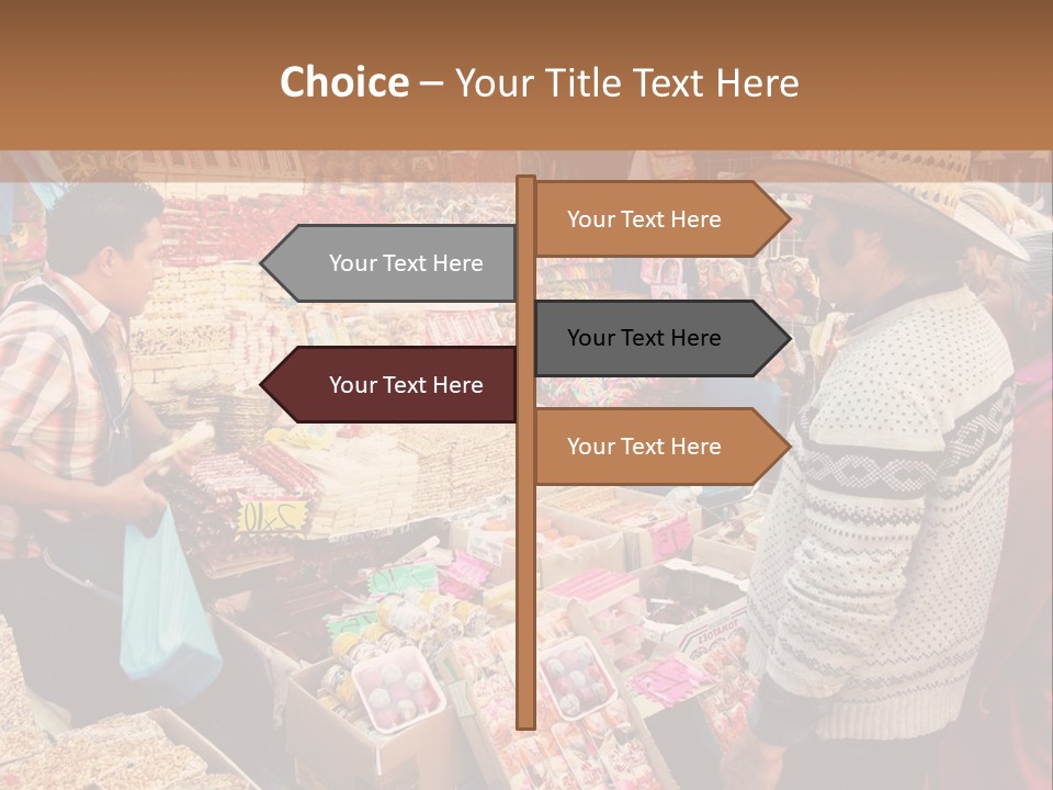 A Group Of People Standing In Front Of A Market PowerPoint Template
