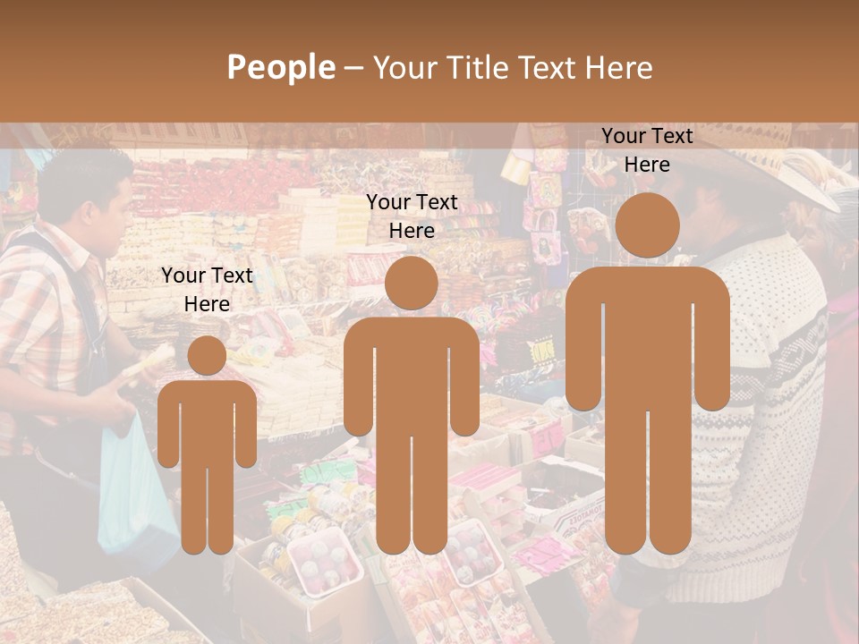 A Group Of People Standing In Front Of A Market PowerPoint Template