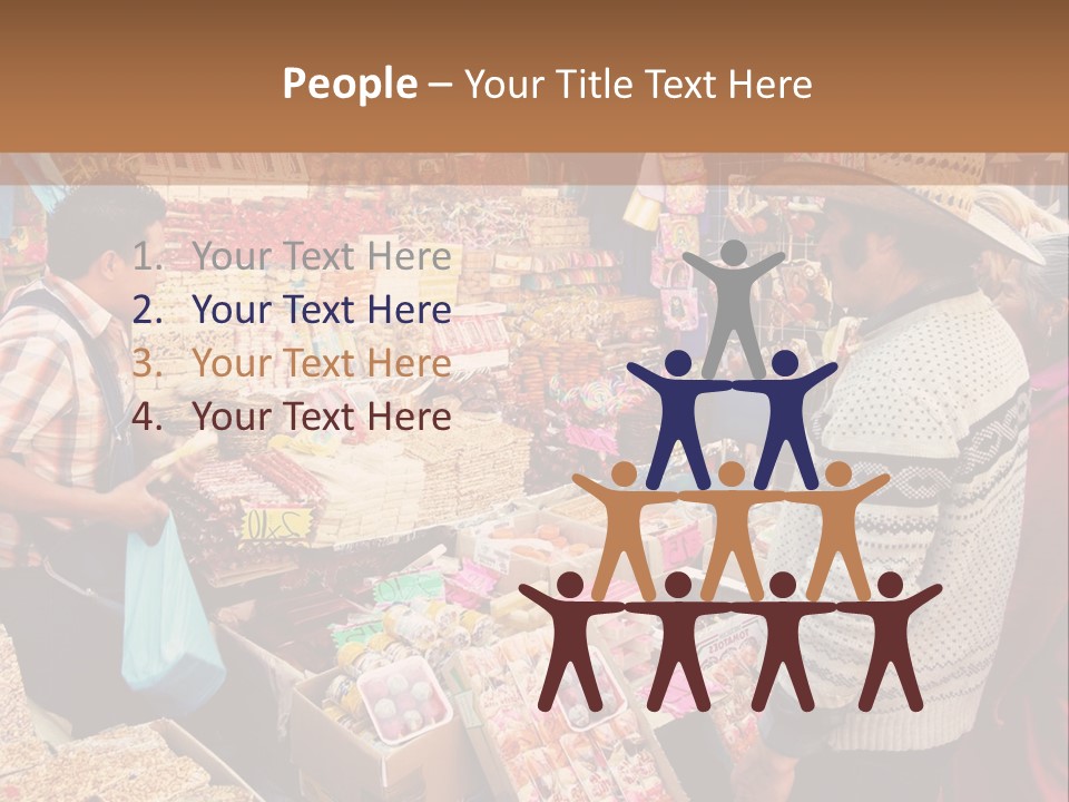 A Group Of People Standing In Front Of A Market PowerPoint Template