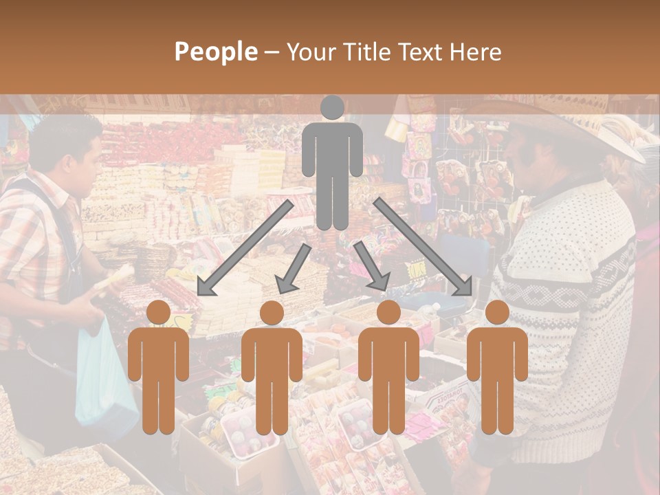 A Group Of People Standing In Front Of A Market PowerPoint Template