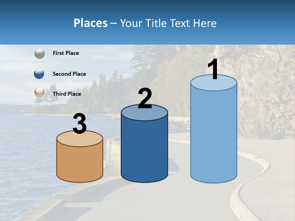 A Paved Road Next To A Body Of Water PowerPoint Template