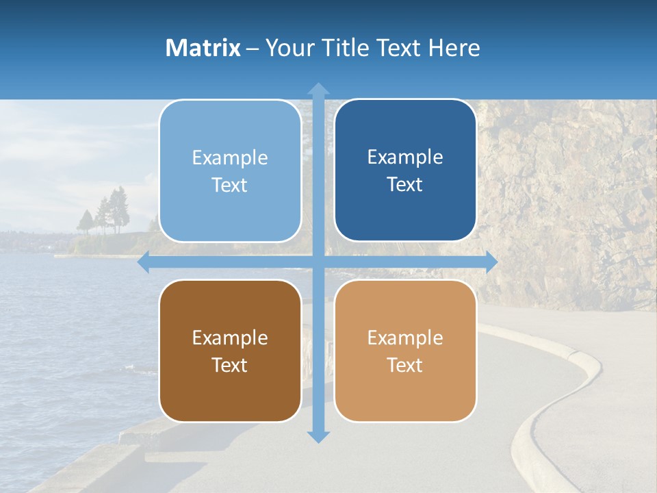 A Paved Road Next To A Body Of Water PowerPoint Template