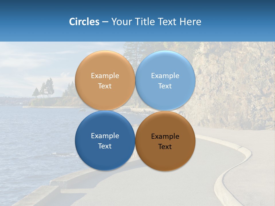 A Paved Road Next To A Body Of Water PowerPoint Template