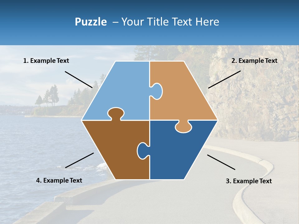 A Paved Road Next To A Body Of Water PowerPoint Template