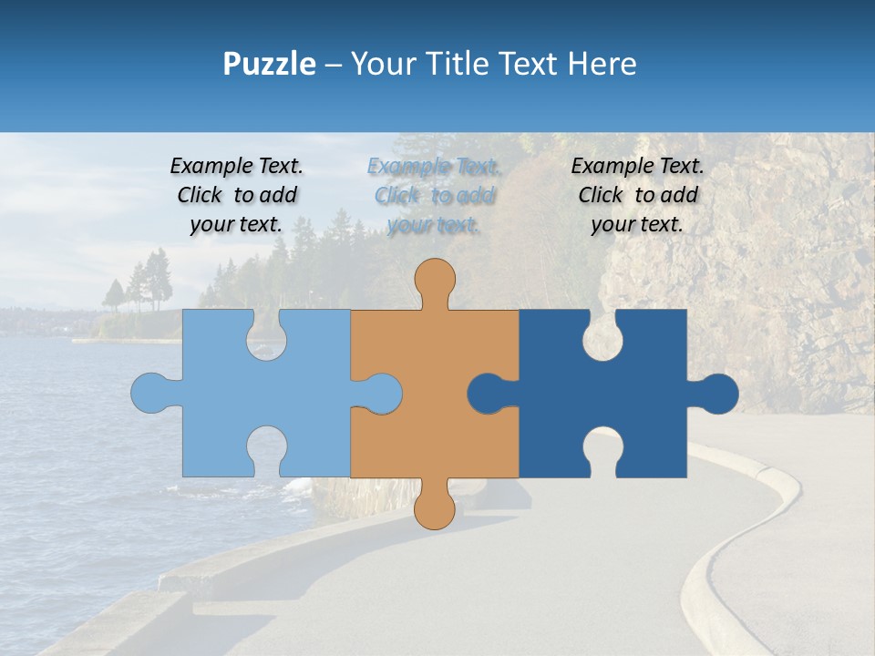 A Paved Road Next To A Body Of Water PowerPoint Template