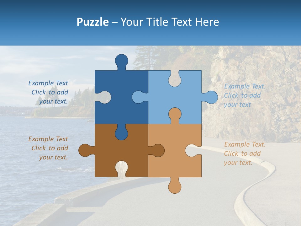 A Paved Road Next To A Body Of Water PowerPoint Template