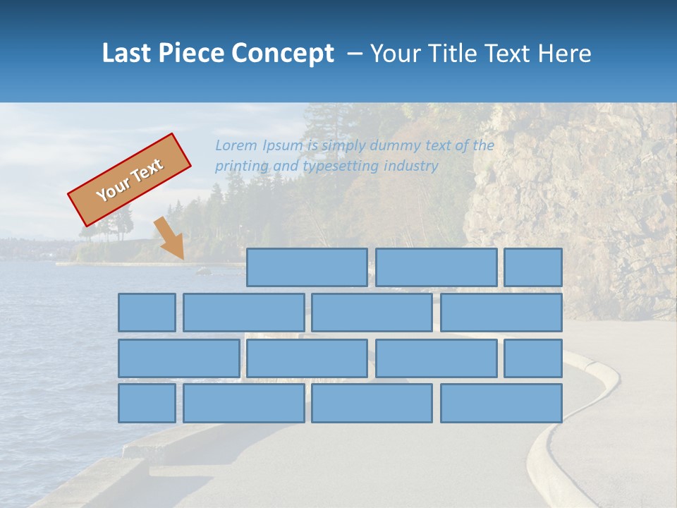 A Paved Road Next To A Body Of Water PowerPoint Template