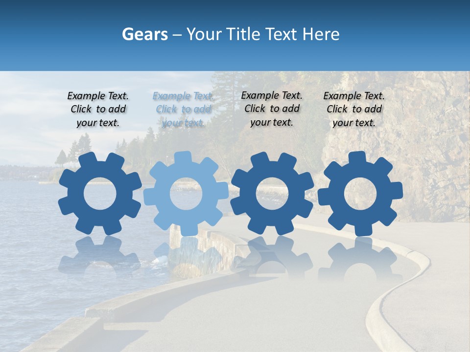 A Paved Road Next To A Body Of Water PowerPoint Template