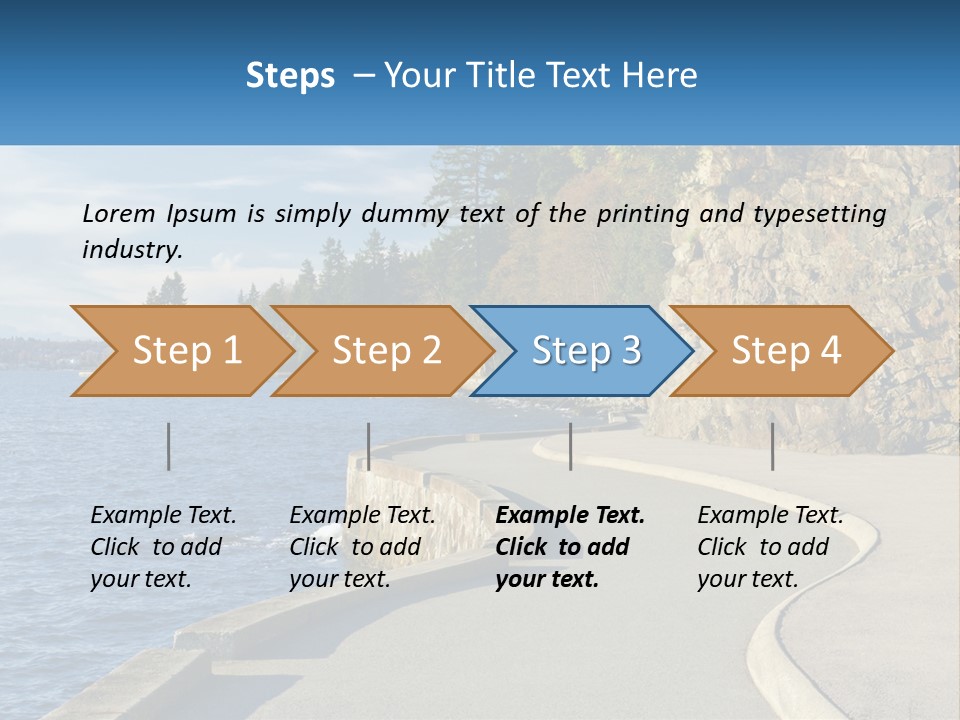 A Paved Road Next To A Body Of Water PowerPoint Template