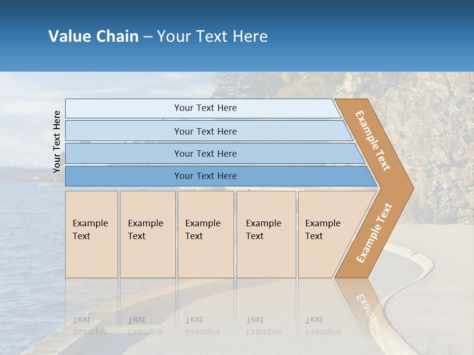 A Paved Road Next To A Body Of Water PowerPoint Template