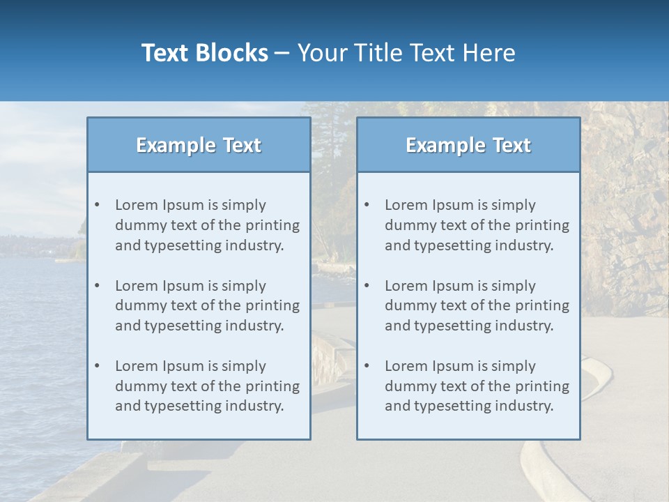 A Paved Road Next To A Body Of Water PowerPoint Template