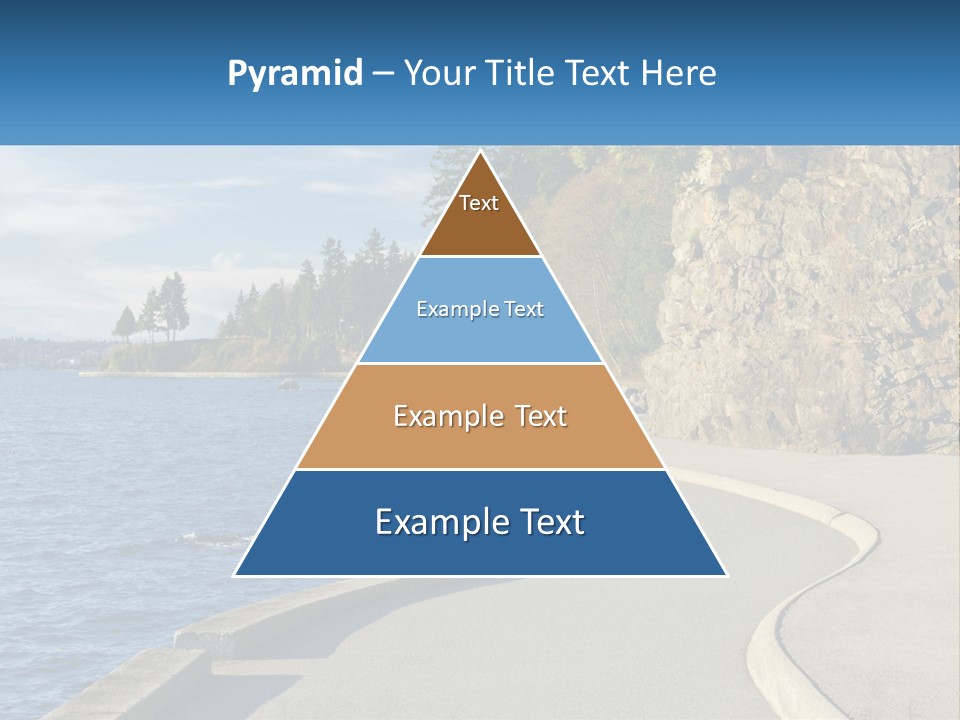 A Paved Road Next To A Body Of Water PowerPoint Template