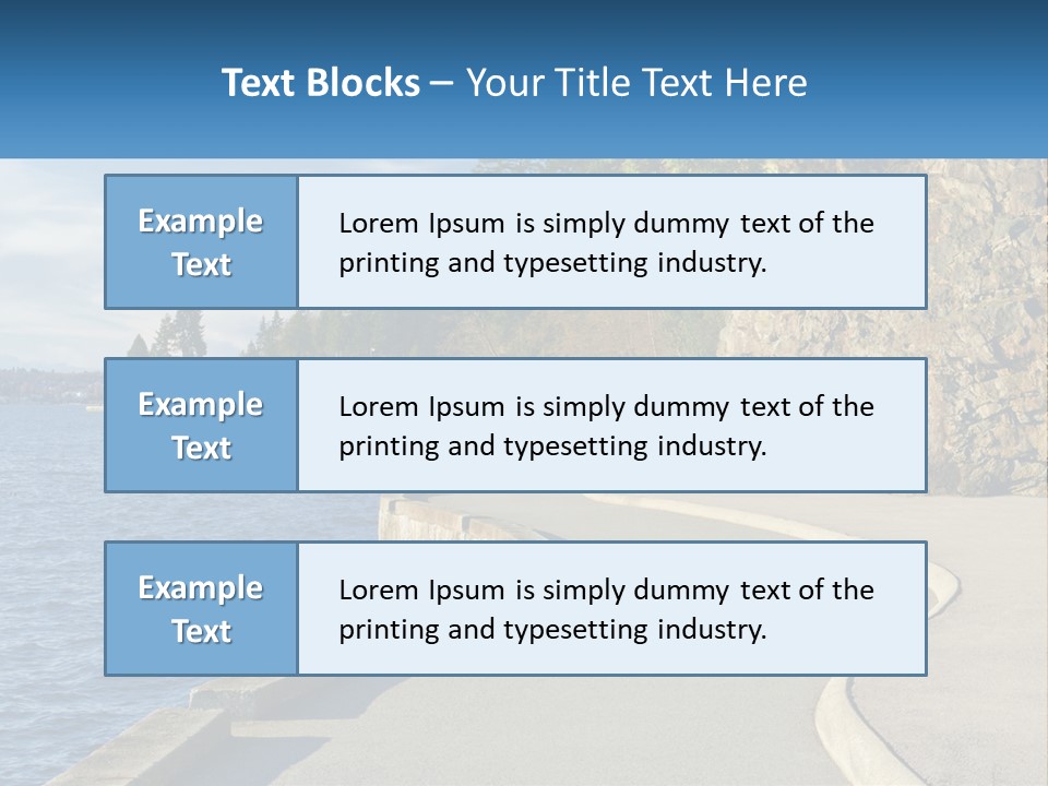 A Paved Road Next To A Body Of Water PowerPoint Template