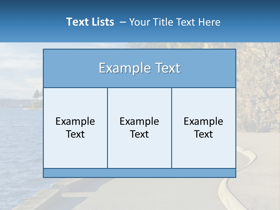 A Paved Road Next To A Body Of Water PowerPoint Template