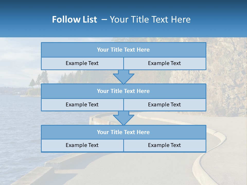 A Paved Road Next To A Body Of Water PowerPoint Template