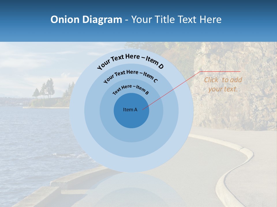 A Paved Road Next To A Body Of Water PowerPoint Template